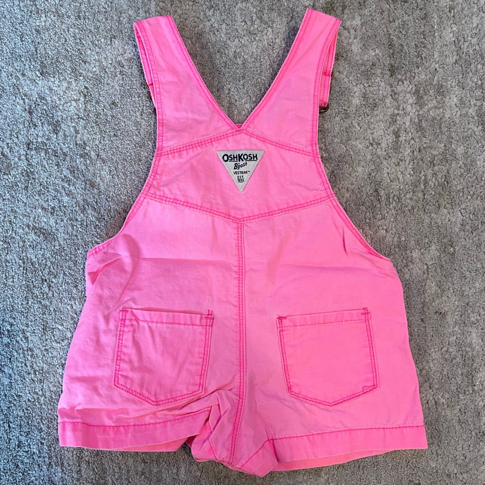OshKosh B'gosh Vibrant Pink Kids Overalls - Picture 2 of 3